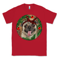 Red Christmas Pug With Leopard Classic Tee - RanaPortraitStore