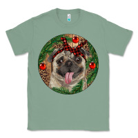 Sage Christmas Pug With Leopard Classic Tee - RanaPortraitStore