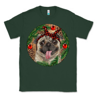 Sports Green Christmas Pug With Leopard Classic Tee - RanaPortraitStore