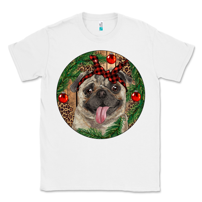 Christmas Pug With Leopard Classic Tee by RanaPortraitStore | Teevron