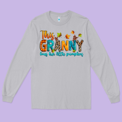 Customized This Granny Loves Her Little Pumpkins Long Sleeve Tee Designed By Texasbilliewilder