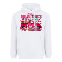 White Happy Valentines Day Heavyweight Hoodie - CowhideDigitalArt