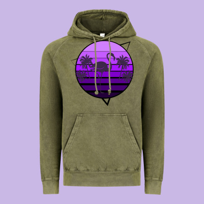 Flamingo Palm Vintage Hoodie Designed By Bettercallsaul