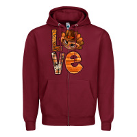 Burgundy thanksgiving with turkey love bbs Zipper Hoodie - BundleAndBundleShop