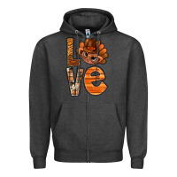 Charcoal Heather thanksgiving with turkey love bbs Zipper Hoodie - BundleAndBundleShop
