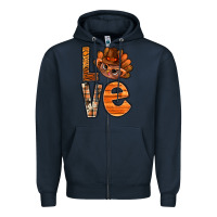 Navy thanksgiving with turkey love bbs Zipper Hoodie - BundleAndBundleShop
