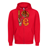 Red thanksgiving with turkey love bbs Zipper Hoodie - BundleAndBundleShop