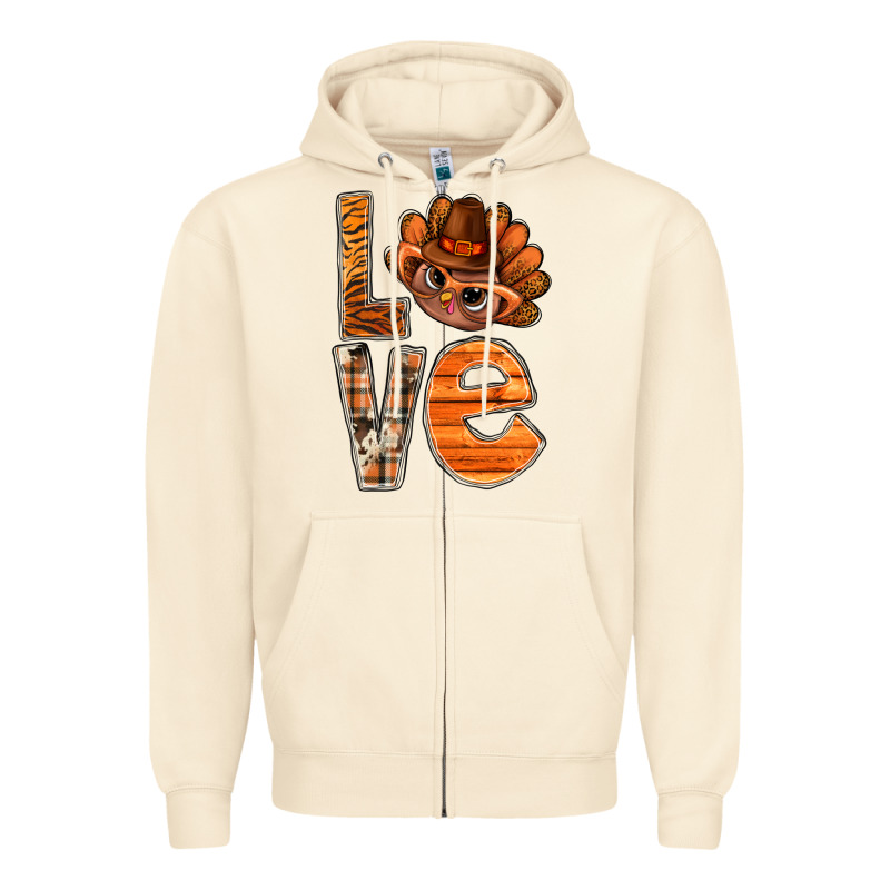 Thanksgiving With Turkey Love Bbs Zipper Hoodie by BundleAndBundleShop | Teevron