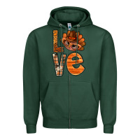 Sports Green thanksgiving with turkey love bbs Zipper Hoodie - BundleAndBundleShop