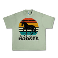 Oil Green Just A Girl Who Loves Horses Urban Heavy Tee - Bettercallsaul