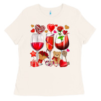 Bone valentines day wine glasses Ladies Tee - NancyCooperArtShop