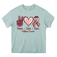 Arona Peace love cure Uterine Cancer Heavy Core Tee - NancyCooperArtShop