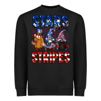Black Stars and stripes gnomes 4th of july Heavyweight Sweatshirt - CowGirlArtShop