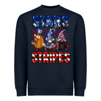Navy Stars and stripes gnomes 4th of july Heavyweight Sweatshirt - CowGirlArtShop