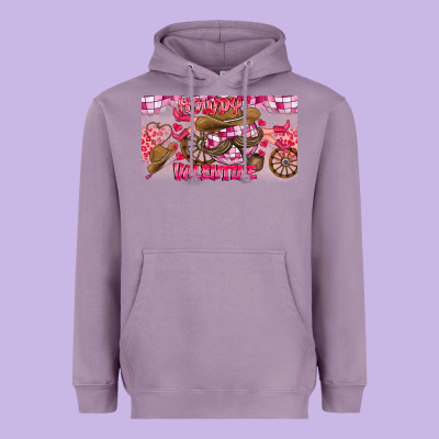 Howdy Valentine Heavyweight Hoodie Designed By Cowhidedigitalart
