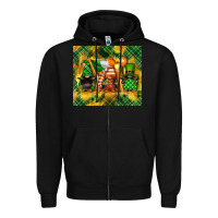 Black St. Patrick's Day gnome Zipper Hoodie - FaDigitalArtStudio