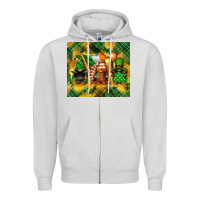 Dove Grey St. Patrick's Day gnome Zipper Hoodie - FaDigitalArtStudio