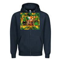 Navy St. Patrick's Day gnome Zipper Hoodie - FaDigitalArtStudio