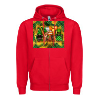 Red St. Patrick's Day gnome Zipper Hoodie - FaDigitalArtStudio