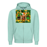 Seafoam St. Patrick's Day gnome Zipper Hoodie - FaDigitalArtStudio