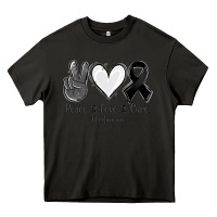 Asphalt Peace love cure Melanoma Cancer Heavy Core Tee - NancyCooperArtShop