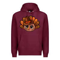 Burgundy turkey and leopard pattern and thanksgiving hat bbs Premium Hoodie - BundleAndBundleShop