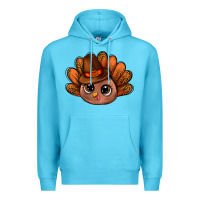 Ocean Blue turkey and leopard pattern and thanksgiving hat bbs Premium Hoodie - BundleAndBundleShop