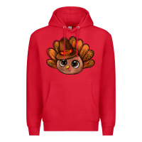 Red turkey and leopard pattern and thanksgiving hat bbs Premium Hoodie - BundleAndBundleShop