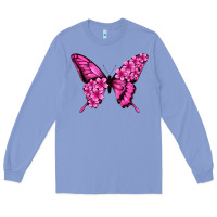 Colony Blue floral pink butterfly Long Sleeve Tee - Jasminsmagicworld