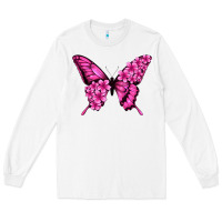 White floral pink butterfly Long Sleeve Tee - Jasminsmagicworld