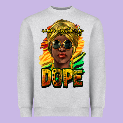Unapologetically Dope Afro Heavyweight Sweatshirt Designed By Howdyjamesfarm