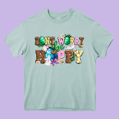 Don't Worry Be Hoppy Heavy Core Tee Designed By Nancycooperartshop
