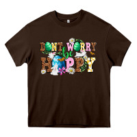 Chocolate Brown Don't worry be hoppy Heavy Core Tee - NancyCooperArtShop