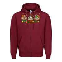 Burgundy christmas cupcake with gingerbreads bbs Zipper Hoodie - BundleAndBundleShop