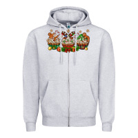 Heather Grey christmas cupcake with gingerbreads bbs Zipper Hoodie - BundleAndBundleShop