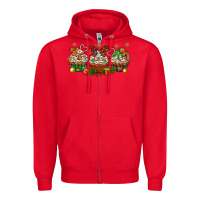 Red christmas cupcake with gingerbreads bbs Zipper Hoodie - BundleAndBundleShop