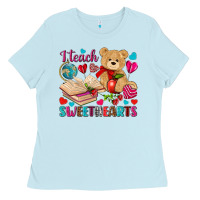 Baby Blue i teach sweethearts Ladies Tee - NancyCooperArtShop