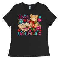 Black i teach sweethearts Ladies Tee - NancyCooperArtShop