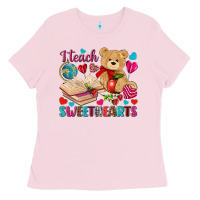 Bubblegum Pink i teach sweethearts Ladies Tee - NancyCooperArtShop