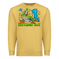 Antique Gold birthday boy frog age 1 Premium Sweatshirt - LillyAllenDesigns