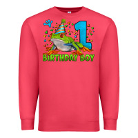 Cardinal birthday boy frog age 1 Premium Sweatshirt - LillyAllenDesigns