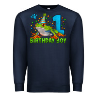 Navy birthday boy frog age 1 Premium Sweatshirt - LillyAllenDesigns