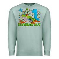 Seafoam birthday boy frog age 1 Premium Sweatshirt - LillyAllenDesigns