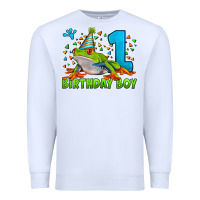 White birthday boy frog age 1 Premium Sweatshirt - LillyAllenDesigns