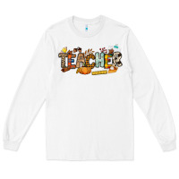 White Fall Teacher Long Sleeve Tee - NancyCooperArtShop