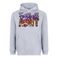 Heather Grey Football Aunt Heavyweight Hoodie - CowhideDigitalArt