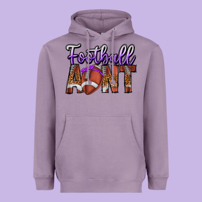 Football Aunt Heavyweight Hoodie Designed By Cowhidedigitalart