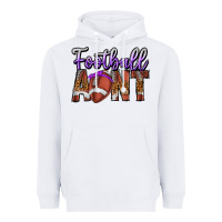 White Football Aunt Heavyweight Hoodie - CowhideDigitalArt