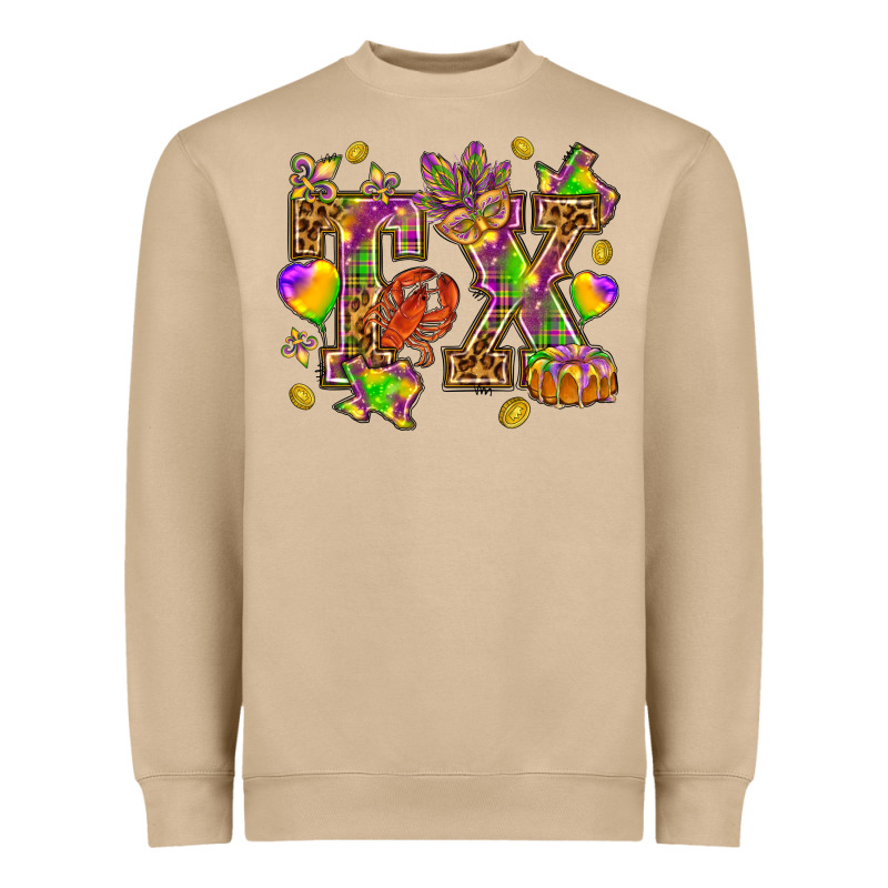 Texas Mardi Gras Heavyweight Sweatshirt by HowdyJamesFarm | Teevron