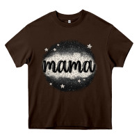 Chocolate Brown leopard mama Heavy Core Tee - MaliasSmallBusiness
